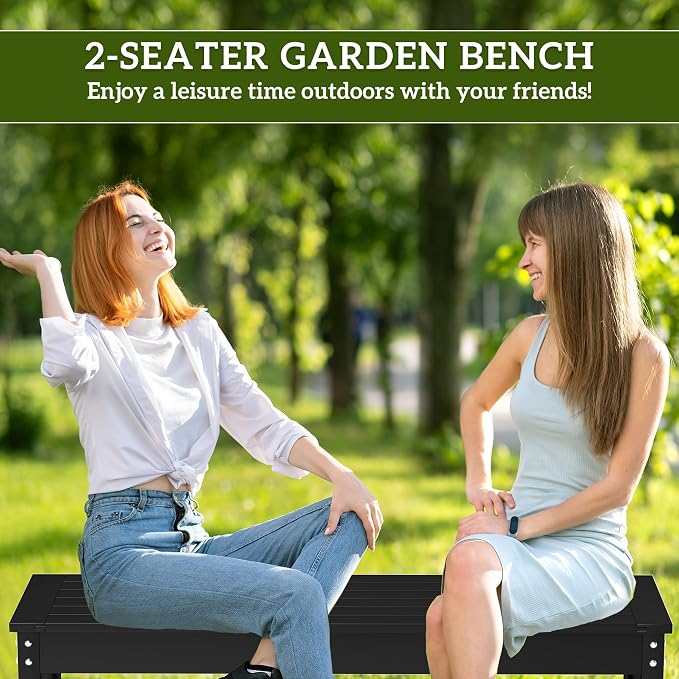 Outsunny Outdoor Bench, Backless Garden Loveseat - Image 4