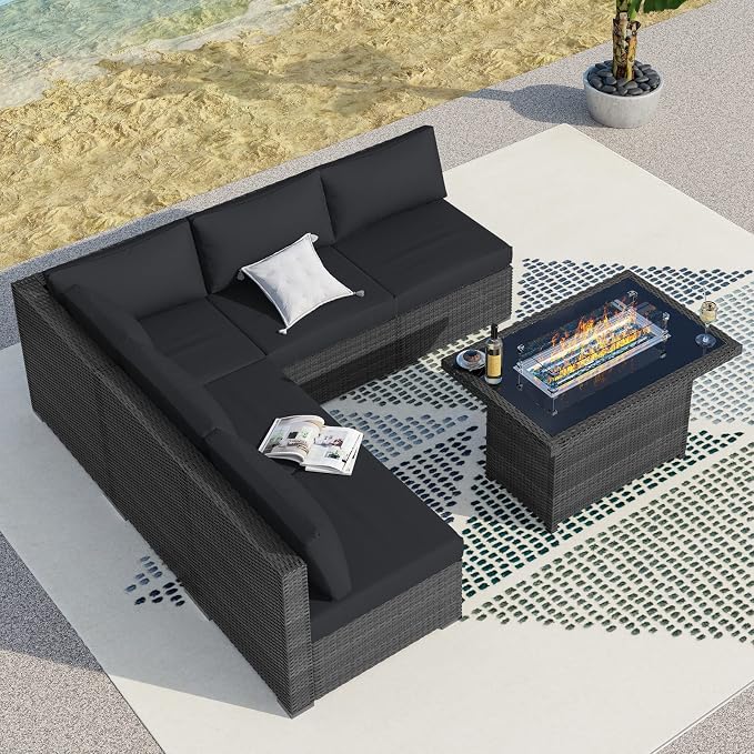 BULEXYARD 6 Pcs High Back Outdoor Patio Furniture Set by BULEXYARDFURNITURE
