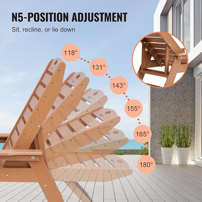 VEVOR Chaise Lounge Chair, 400 lbs Weight Capacity, 6 Positions Adjustable - Image 5