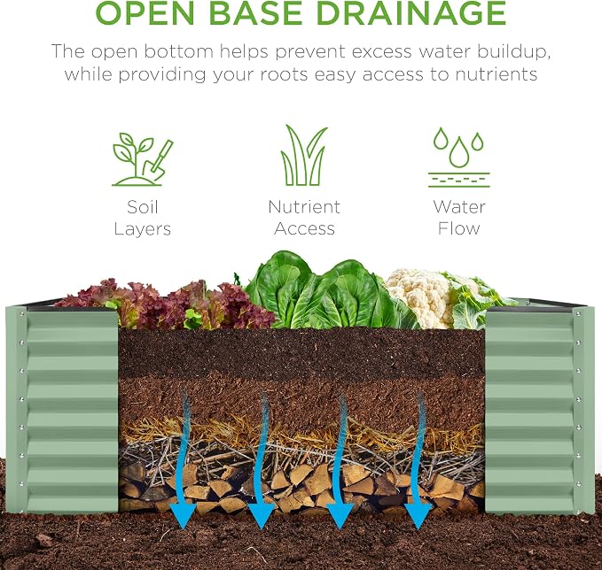 Best Choice Products 4x2x2ft Outdoor Metal Raised Garden Bed, Deep Root Planter - Image 3