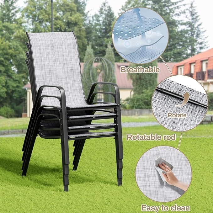 TLSUNNY Patio Dining Set 5 Pieces, All Weather Outdoor Furniture W/30"X 30" - Image 5