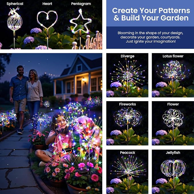 Solar Lights Outdoor, 120LED 4pack Fairy Garden Lights Decor - Image 5