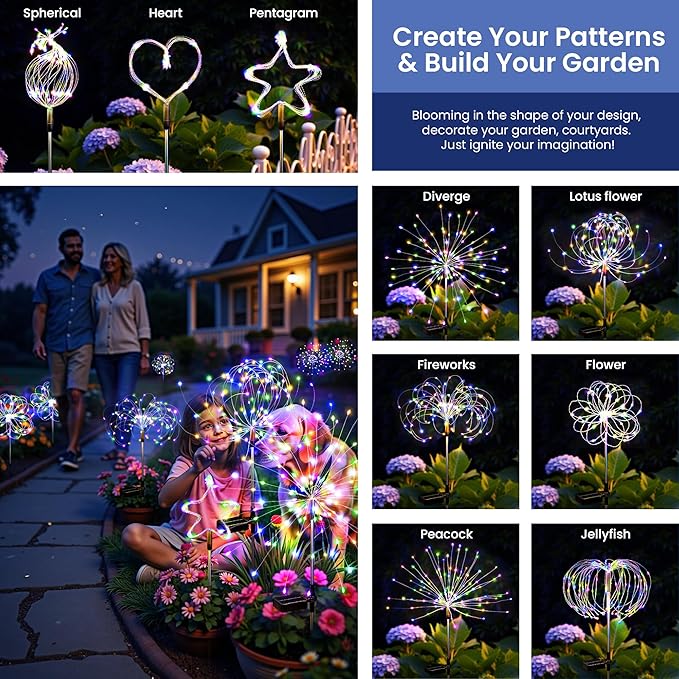 Solar Lights Outdoor, 120LED 2pack Fairy Garden Lights Decor - Image 5
