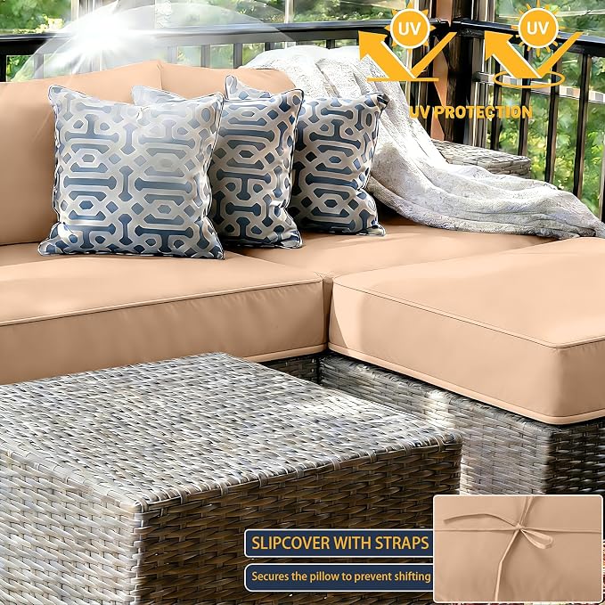 Outdoor Cushions Covers for Patio Furniture, Patio Cushion Covers Replacement - Image 5