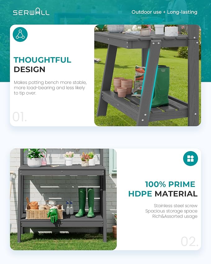 SERWALL Potting Bench Outdoor - Image 5