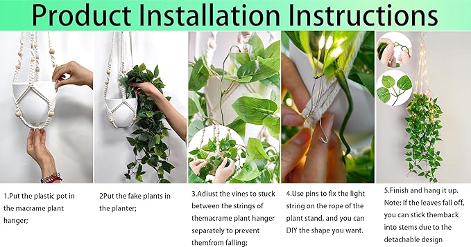 2 Packs Fake Hanging Plant - Image 4