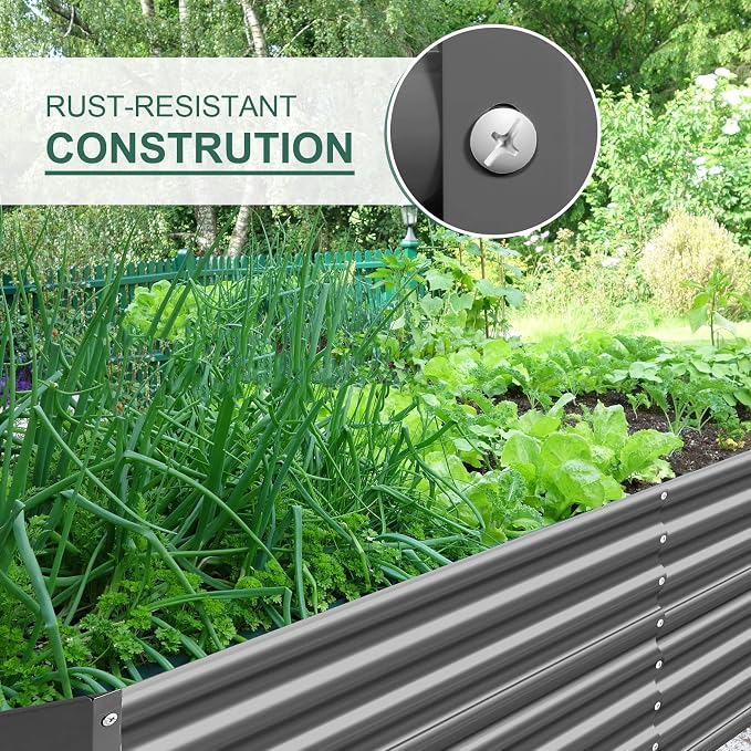 Land Guard 6×3×2 ft Galvanized Raised Garden Bed Kit, Galvanized Planter Raised - Image 5