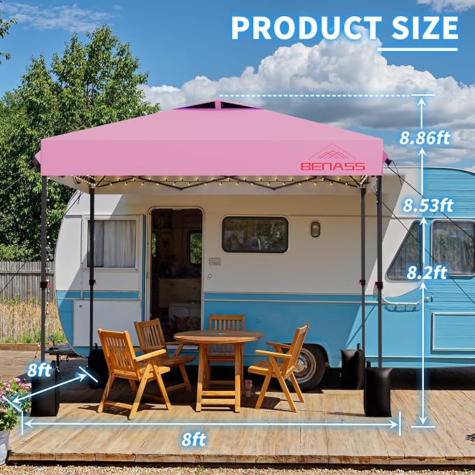 8x8 Pop Up Canopy, Easy Up Canopy Tent, Heavy Duty Tents - Image 2