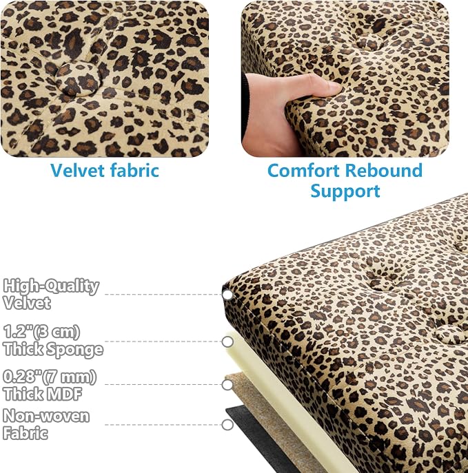 AmasSmile Storage Ottoman Folding Foot Rest Stool - Image 7