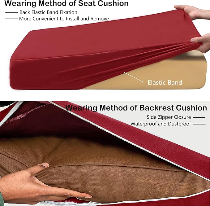 Sqodok Outdoor Cushion Covers 14Pcs Patio Cushion Slipcovers, Replacement - Image 7