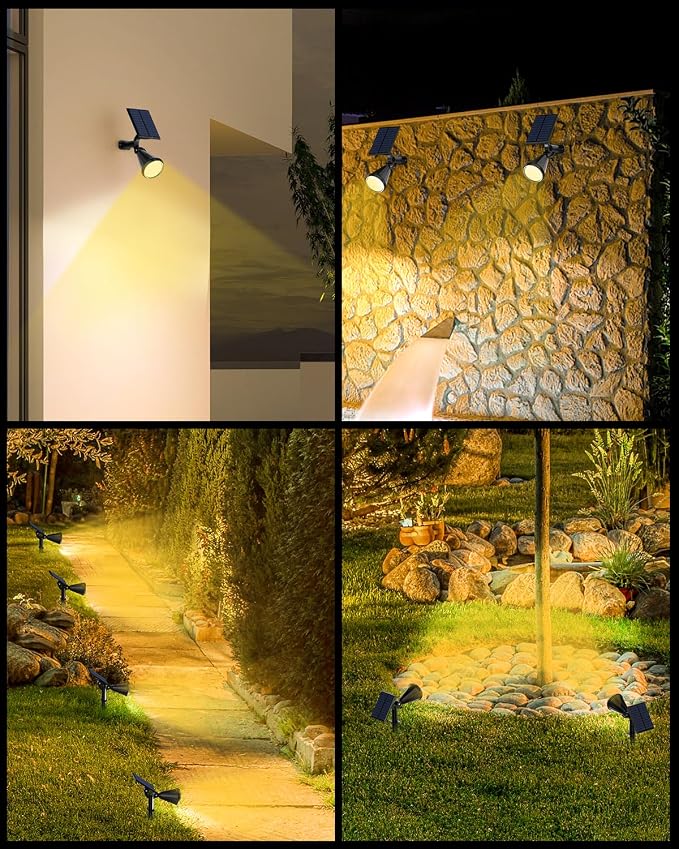 Outdoor Solar Spot Lights, 6 Pack IP65 Waterproof Spotlights - Image 2