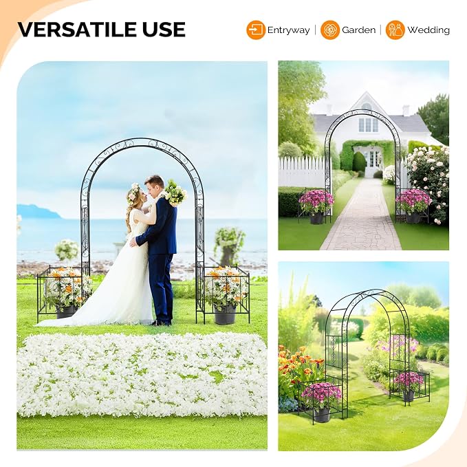 VINGLI Garden Arbor Arch, Wedding Arch Archway - Image 3