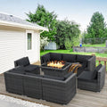 BULEXYARD 9 Piece High Back Outdoor Sectional Seating by BULEXYARDFURNITURE