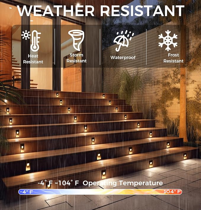 CLOUDY BAY 120V Dimmbale 5 Color LED Indoor Outdoor Step Light, - Image 4