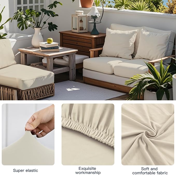 12-Piece Outdoor Cushion & Pillow Cover Set, 8 Seat Covers + 4 Pillow Covers - Image 4