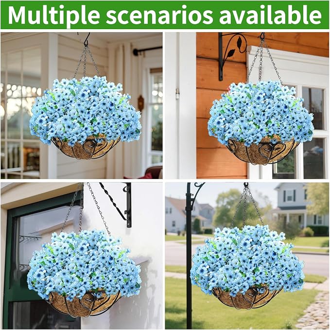 Artificial Hanging Flower for Outdoors, Fake Hanging Basket for Outside - Image 6