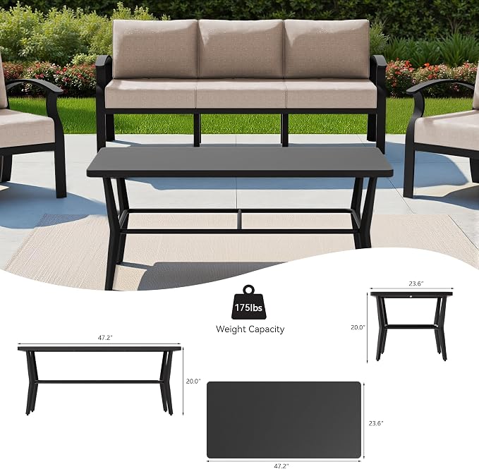 Kullavik Aluminum Patio Furniture Set - Image 5