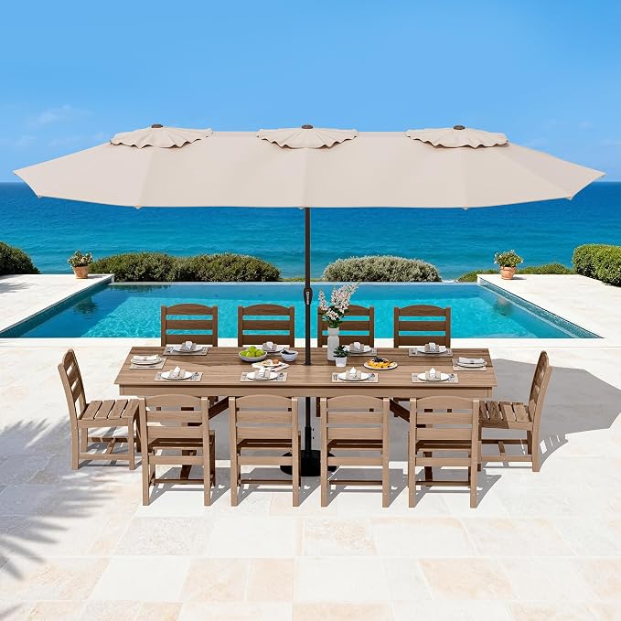 SERWALL 11 Piece Outdoor Dining Set - Image 9