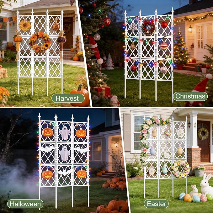 5.25FT Garden Trellis for Climbing Plants Outdoor, Metal Wall Lattice Climbing - Image 9