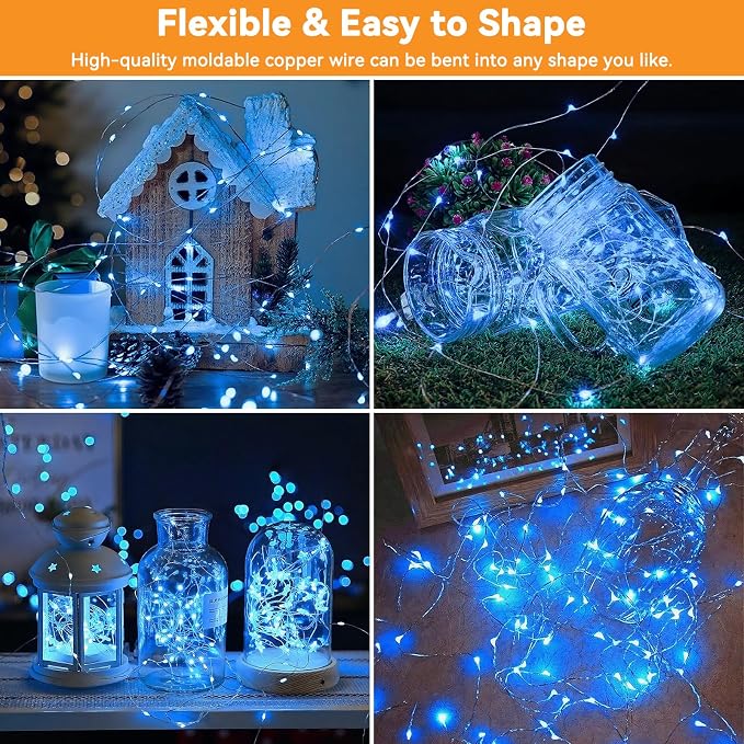 Solar String Lights Outdoor Waterproof 2 Pack Total 66ft 200LED 8 Modes Twinkle - Image 2