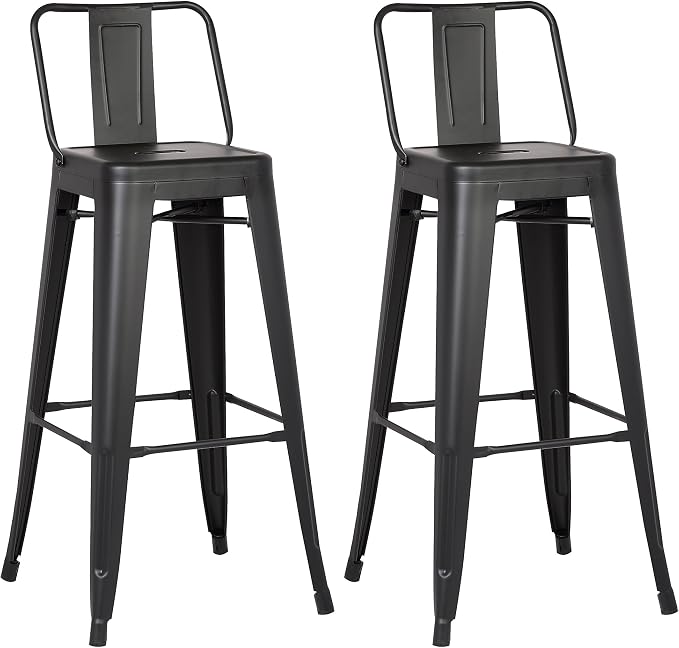 AC Pacific 30” Metal Barstool Set of 2 – Country Rustic Style by ACPacific