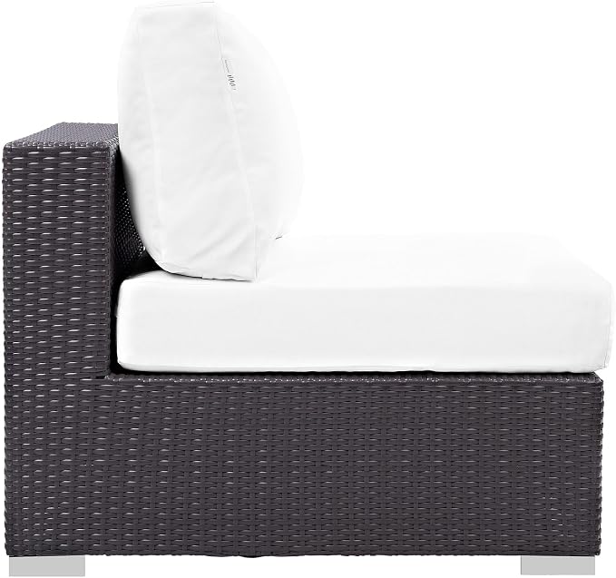 Modway Convene Wicker Rattan Outdoor Patio Sectional Sofa Armless Chair in - Image 3