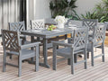 7-Piece Outdoor Dining Set, HDPE All-Weather Patio Table and Chairs Set by BIVODA