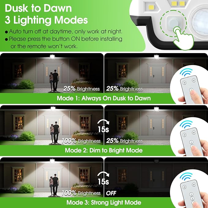 Solar Lights Outdoor Waterproof, 186 Bright LEDs Dusk to Dawn Motion Security - Image 3