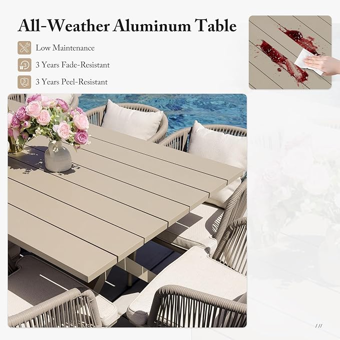 PURPLE LEAF 9 Pieces Patio Dining Set - Image 3