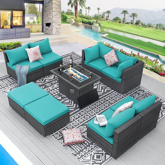 BULEXYARD 9 Pcs Highback Patio Furniture Set by BULEXYARDFURNITURE