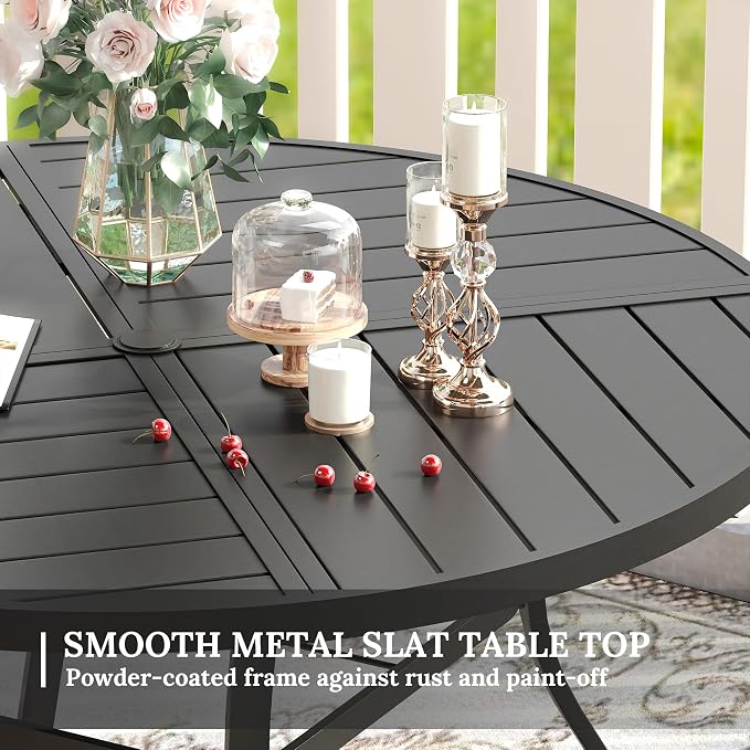VICLLAX Round Patio Table with Adjustable Umbrella Hole - Image 6