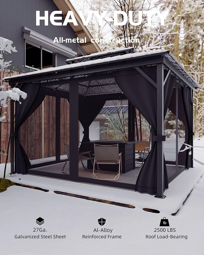 GarveeLife Hardtop Gazebo 10 ft x12 ft - Image 3