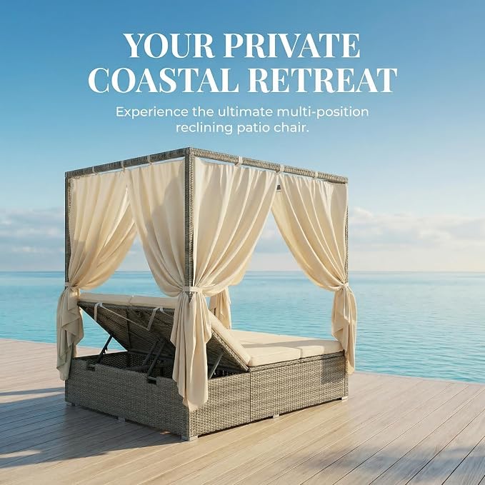 Harper & Bright Designs Adjustable Outdoor Sun Lounger - Image 3