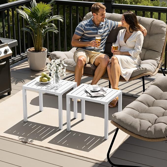 Crestlive Products Aluminum Outdoor Side Table, Easy Assembly Small Coffee - Image 9