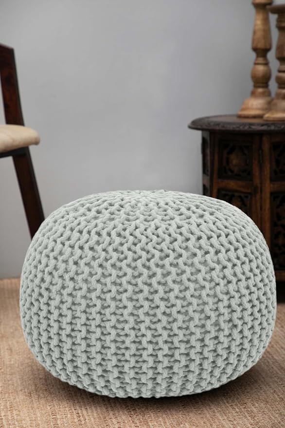 COTTON CRAFT Round Pouf Ottoman - Image 7