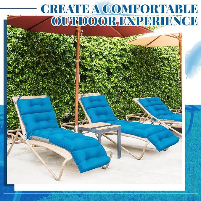 Kigley 2 Pcs Chaise Lounge Cushions 75 x 22 x 5 Inches Soft Lounge Chair - Image 6