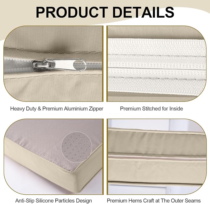 Outdoor Replacement Cushions for Patio Furniture, Splash-Resistant and - Image 3