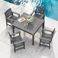 Stoog All-Weather Patio Dining Sets, 5 Pieces Outdoor HIPS Dining Table by Stoog