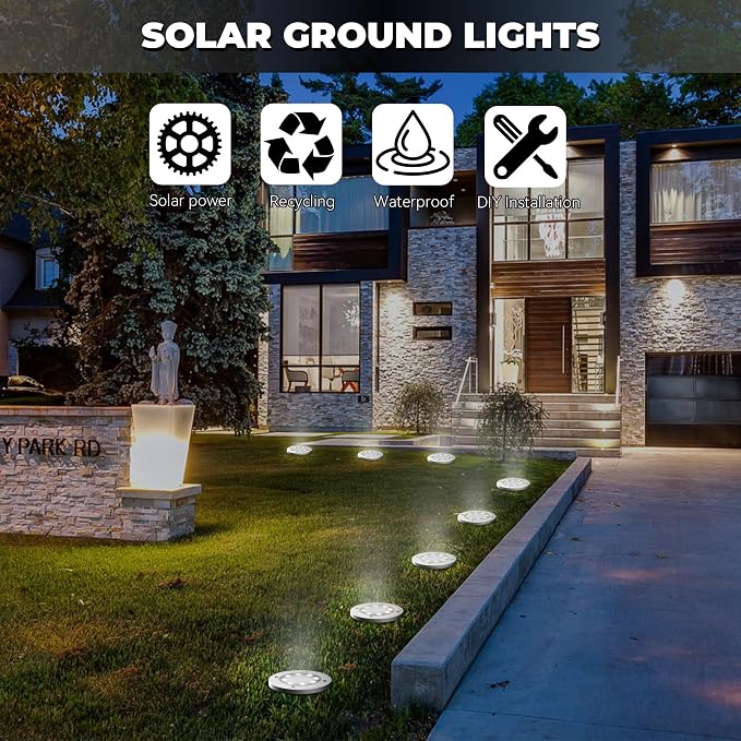 Solar Lights Outdoor 16 Pack, Solar Garden Outdoor Waterproof Pathway Lights - Image 4