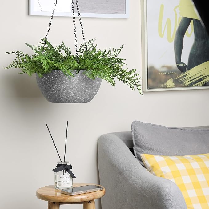 T4U Hanging Planters for Indoor Plants, 10 Inch Hanging Planter Outdoor 2 Pack - Image 7