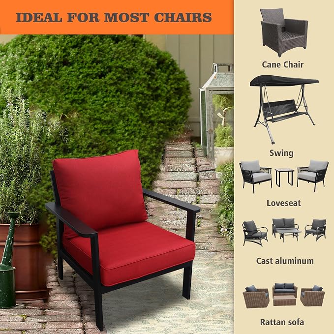 Goodgoods 24 x 28 Outdoor Patio Deep Seat Cushions 2-Pack, 1000+ Hours - Image 4