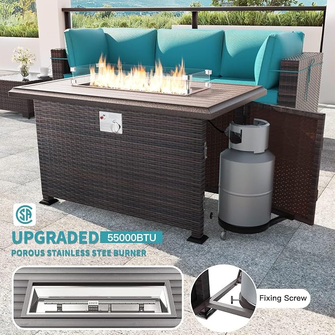 Kullavik 8 Pieces Outdoor Patio Furniture Set, Sectional Sofa Set - Image 2
