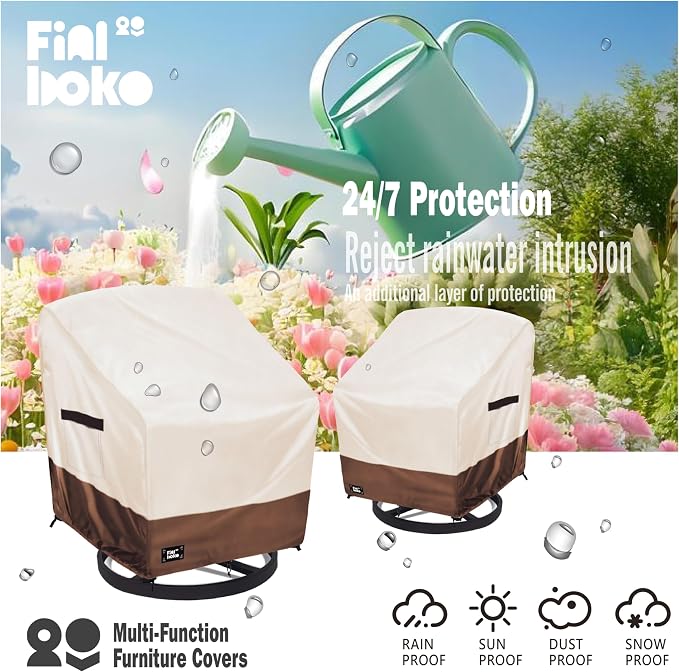 Outdoor Chair Covers 2 Pack, 100% Waterproof Heavy Duty Patio Furniture Covers - Image 4