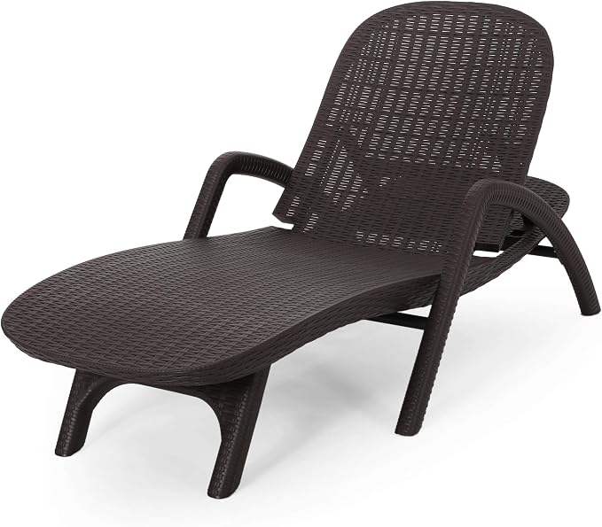 Christopher Knight Home Blanche Outdoor Faux Wicker Chaise Lounge, Dark Brown by ChristopherKnightHome