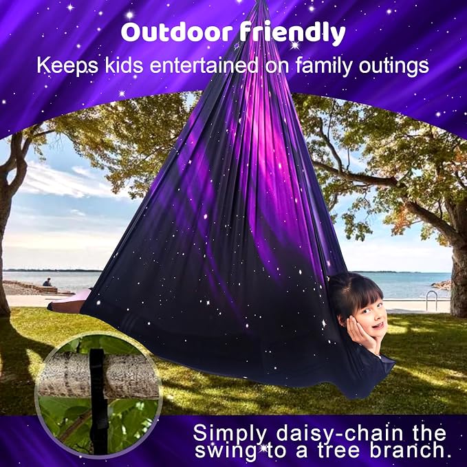 Sensory Swing for Kids Indoor and Outdoor Therapy Cuddle Swing Snuggle Hammock - Image 7
