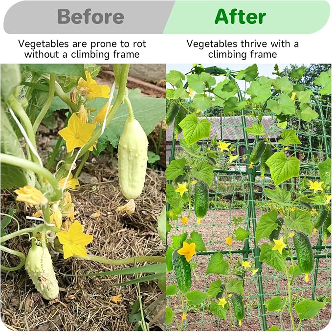 Cucumber Trellis for Raised Bed, U-Shape Garden Trellis for Climbing Plants - Image 7