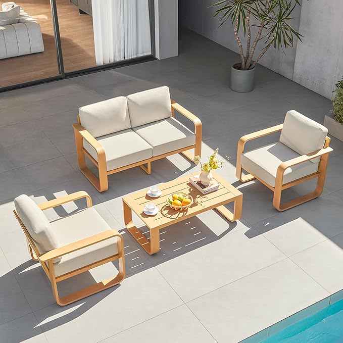 CHITA Outdoor Furniture Set 4 Piece, 4-Seats Patio Conversation Set by CHITALIVING