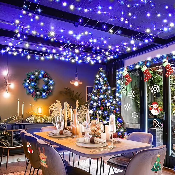 KNONEW Outdoor Christmas Lights 500 LED 197ft String Lights 8 Modes & Memory - Image 5