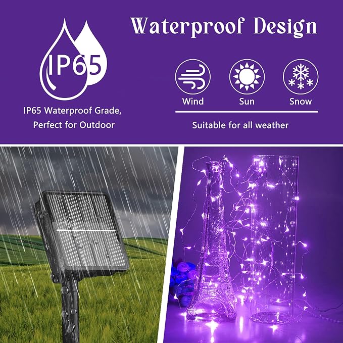 Solar String Lights for Outside, 72Ft 200 LED Solar Fairy Lights - Image 3
