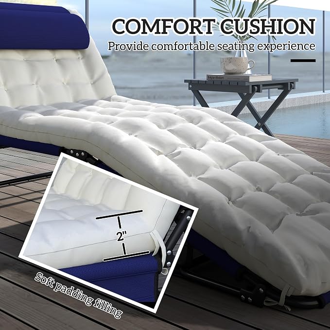 Outsunny Folding Chaise Lounge - Image 7